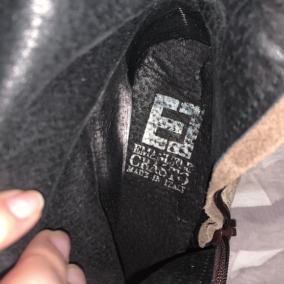 Emanuele Crasto Leather Block Heel Boots Size 39 - Picture 9 of 10